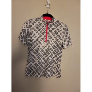 Tail White Black Geometric Print Shirt Sz XS Sporty Active Tennis Golf